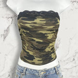 Joskaa American Retro Hip Hop Punk Rock Aesthetic Women's Tube Tops Sexy Slim Chic Casual Camouflage Crop Tops Y2K Emo Girls Streetwear