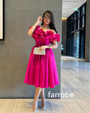 Joskaa Customized Matching Jersey Pleat A-line Off-the-shoulder Midi Dresses Prom Dresses Classic Exquisite Modern Style Pastrol  Chine (PRE-ORDER)