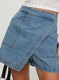 Joskaa Bentiez Denim Skort Mid Wash 2024 New Pant