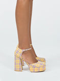 Joskaa Chabert Platform Heels Yellow / Check