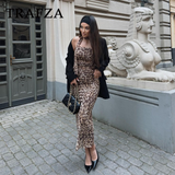 thanksgiving outfit Joskaa 2024 Spring Summer Streetwear LEOPARD Print Women Suits Fashion Strapless Sleeveless Tops+Chic Elegant Pencil Long Skirts