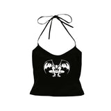 Joskaa Gothic Vintage Punk Aesthetic Women's Bandeau Tops Harajuku Y2K Emo Girls Crop Tops Sexy Slim Chic Fashion Sleeveless Streetwear