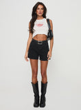 Joskaa Saldana Shorts Washed Black Denim 2024 New Pant