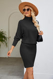 Joskaa Ribbed Mock Neck Long Sleeve Dress