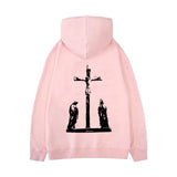 Joskaa Double sided cross pattern hoodie emo girls gothic Y2K tops rock aesthetic streetwear harajuku casual grunge punk women's hoodie