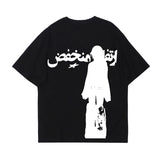 Joskaa Maiden Retro Y2K Man Goth Street emo T-shirt Woman Print Daily Aesthetic Harajuku Loose Soft Rock Hip Hop Short Sleeve Clothes