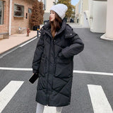 Joskaa 2025 New Winter Jacket Parkas Women White Duck Down Hoodies Puffer Jackets Long Coats Warm Female Casual Windproof Outerwear