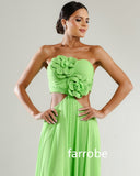 Joskaa Customized Casual Jersey Pleat Flower A-line Strapless Long Dresses Cocktail Dresses Classic Exquisite Modern Style Pastrol Unis (PRE-ORDER)