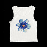 Joskaa Printed tanks flower pattern sweet girl casual Y2K crop tops urban beauty chic American retro Harajuku aesthetic women's babytee