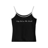 Joskaa Goth retro hottie slim fit sexy camisole top grunge punk hip hop aesthetic sleeveless crop top Y2K harajuku emo girls streetwear