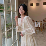 Joskaa Korean Fashion Vintage Midi Dress Party Long Sleeve Sweet Y2k Dress Lace Design 2025 Autumn Evening Elegant Dress Women Casual