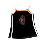 Joskaa Punk hip hop gothic aesthetic women's camisole top Y2K Harajuku retro heart print crop top sexy slim fit chic fashion streetwear