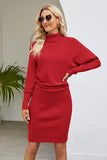 Joskaa Ribbed Mock Neck Long Sleeve Dress