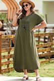 Joskaa Plus Size V-Neck Short Sleeve Maxi Dress