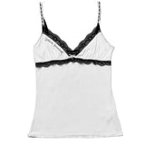 Joskaa Gothic letter pattern suspenders emo girl lace trim Y2K crop tops casual rock aesthetic street retro grunge punk chic women tops