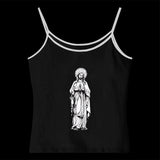 Joskaa Grunge Punk Hip Hop Rock Aesthetic Fashion Camis Top Casual Slim Chic Emo Girls Print Streetwear Y2K Harajuku Vintage Womens Top