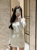 Joskaa French Elegant Y2k Mini Dress Women Long Sleeve Solid Slim Dress Birthday Party Evening Korean Fashion Dress Vestidos Mujer