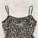 Joskaa Y2K Harajuku Style Fashion Leopard Letter Print Women's Camisole Top Sexy Slim Chic Hot Girls Vintage Crop Top Gothic Streetwear