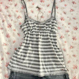 Joskaa Stripe pattern suspenders emo girl want an aesthetic sexy Y2K crop top grunge punk fashion casual harajuku chic hop women's tops