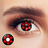 Joskaa Cosplay NARUTO Uchiha Sasuke Hexagram Shalingan Red Prescription Colored Contact Lenses