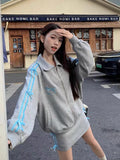 Joskaa 2 Piece Skirt Sets Female Y2k Clothing Zipper Bow Sweet Korean Fashion Hoodie Suits Women Studentseven Party Outwear 2025