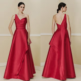Joskaa Customized Sizes Available Simple Pleat Ruched A-line One-shoulder Long Dresses Bespoke Occasion Dresses Modern Style Fashion (PRE-ORDER)