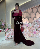 Joskaa Customized Sexy Modern Style Velour Pleat Ruched Mermaid Square Neck Long Dresses Bespoke Occasion Dresses High Quality Fashion (PRE-ORDER)