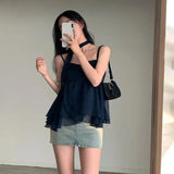 Joskaa 2000s Aesthetic Sleeveless Solid Tops Hot Girls Korean Fashion Sweet Tank Top Summer Casual Basic Pure Color Camis Woman Chic