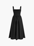 Joskaa Elegant Sleeveless Square Neck Midi Dress