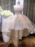 Joskaa Strapless Hi Low Homecoming Dresses with Pearls (PRE-ORDER)