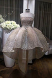 Joskaa Strapless Hi Low Homecoming Dresses with Pearls (PRE-ORDER)