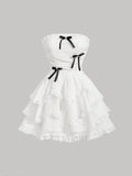 Joskaa Vintage A line Short White Lace Homecoming Dress Party Dress (PRE-ORDER)