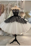 Joskaa Strapless Short Ball Gown Black And White Homecoming Dress (PRE-ORDER)