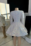 Joskaa Sparkling V-neck A-line Mini Prom Dress With Beading Homecoming Dresses (PRE-ORDER)