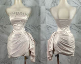 Joskaa Sparkly Prom Dresses Short Glitter Satin Party Dresses Sheath Homecoming Dress (PRE-ORDER)