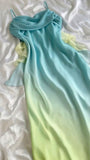 Joskaa Gorgeous Sheath Spaghetti Straps Ombre Blue Long Chiffon Prom Dresses Evening Dress (PRE-ORDER)