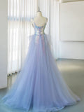 Joskaa Elegant Mermaid Square Neckline Blue Sequin Long Prom Dress Evening Dresses (PRE-ORDER)