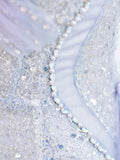 Joskaa Elegant Mermaid Strapless Neckline Blue Sequin Long Prom Dress Evening Dresses (PRE-ORDER)