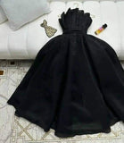 Joskaa Pretty A line Strapless Black Tulle Prom Dress Evening Dresses With Beads (PRE-ORDER)