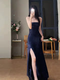 Joskaa Gorgeous Sheath Spaghetti Straps Navy Blue Sequin Evening Dress Prom Dresses Birthday Outfits (PRE-ORDER)