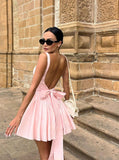 Joskaa Backless Mini Gown Dress Sexy Homecoming Dress Birthday Outfits (PRE-ORDER)