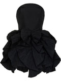 Joskaa Unique Strapless Ruched Sleeveless Short Black Homecoming Dresses (PRE-ORDER)