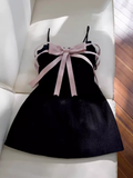 Joskaa Unique A line Straps Satin Black Homecoming Dress th Birthday Outfits (PRE-ORDER)