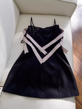 Joskaa Unique A line Straps Satin Black Homecoming Dress th Birthday Outfits (PRE-ORDER)