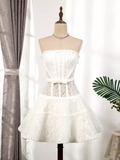 Joskaa Unique A line Strapless Lace Tulle Homecoming Dress th Birthday Outfits (PRE-ORDER)