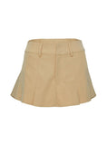 Joskaa Calianna Pleated Mini Skort Camel 2024 New Pant