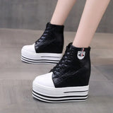 Joskaa 2024 New Black Canvas Platform Sneakers