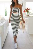 Joskaa Contrast Cutout Strapless Knit Dress