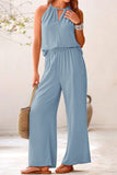 Joskaa Cotton Linen Tie-up Tank Pants Suits