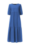 Joskaa Crew Neck Cotton Tiered Dress